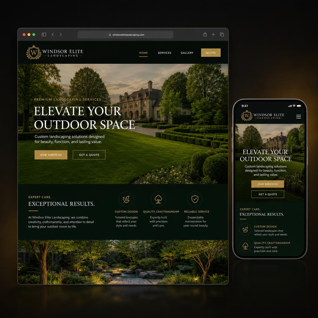 Windsor Elite Landscaping website concept preview