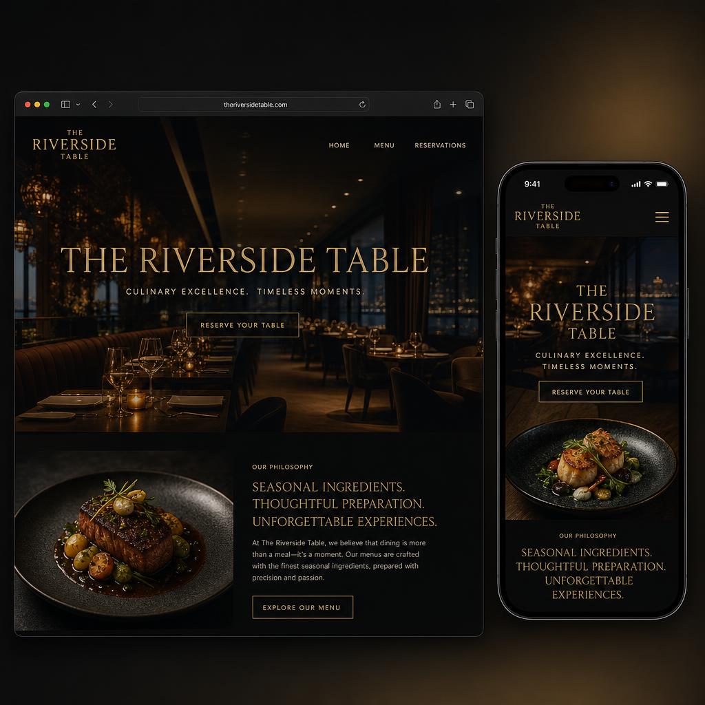 The Riverside Table website concept preview